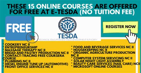 tesda online courses free.